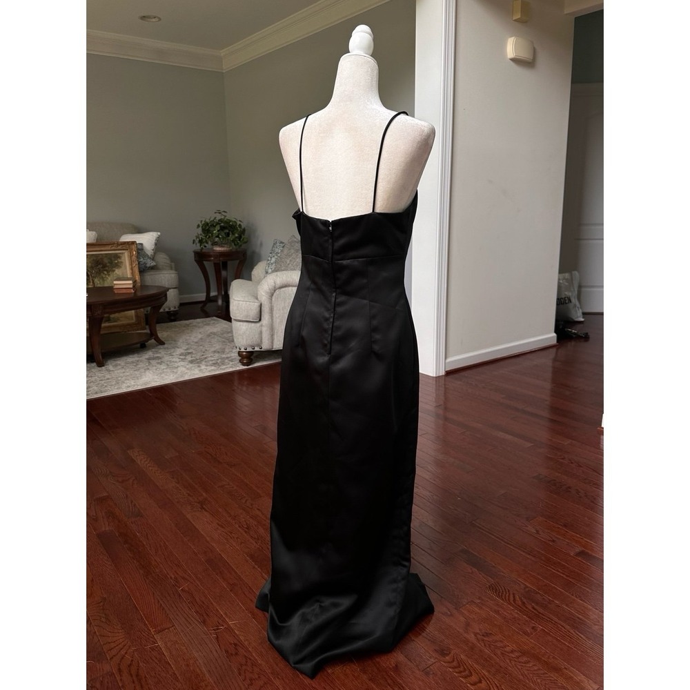 Vintage Patra Black Simple Elegant Formal Black Tie Gown Maxi Dress - Picture 5 of 6